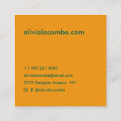 モダンミニマルエレガントシンプル緑と金ゴールド スクエア名刺 (裏面)