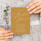 モダンミニマルエレガントスクリプトブライダルシャワー 招待状