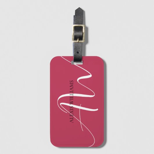 モダンミニマルエレガントスクリプトプロフェッショナル ラゲッジタグ (正面縦)