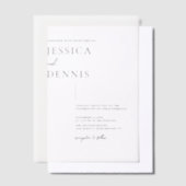 モダンミニマルエレガントスクリプト ベラム紙招待状 (オフセット)