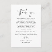 モダンミニマルエレガントスクリプ結婚ト写真 サンキューカード (裏面)