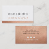 モダンミニマルエレガントスタイリッシュシンプルバラ金ゴールド 名刺 (正面/裏面)