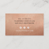 モダンミニマルエレガントスタイリッシュシンプルバラ金ゴールド 名刺 (裏面)