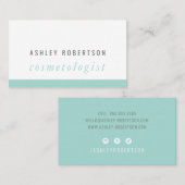 モダンミニマルエレガントスタイリッシュミット・グリーン 名刺 (正面/裏面)