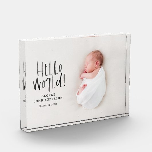 モダンミニマルエレガントタイポグラフィ新生児 フォトブロック (左)