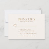 モダンミニマルエレガントタイポグラフィ結婚スクリプト 出欠カード (裏面)