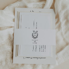 モダンミニマルエレガントダブ結婚スクリプト 招待状ベリーバンド