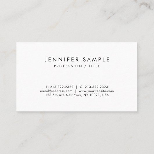 モダンミニマルエレガントテンプレートプロフェッショナル 名刺 (裏面)