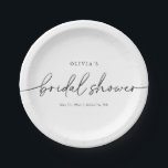 モダンミニマルエレガントブライダルシャワー ペーパープレート<br><div class="desc">ミニマルモダンムブライダルシャワー紙プレートデザイン。このブライダルシャワープレートがイベントニーズと個人スタイルに合うようにミニマル、ほとんどの用語とすべての色を編集する。ツールバーの「デザインツールを使って編集」を選択：)</div>