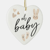 モダンミニマルエレガントベビー告知 セラミックオーナメント (右)