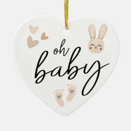 モダンミニマルエレガントベビー告知 セラミックオーナメント
