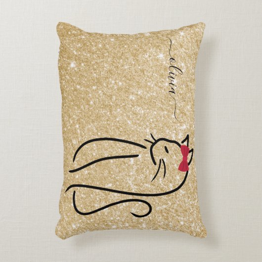 モダンミニマルエレガントリストのCat追加の名前 アクセントクッション (正面(垂直))