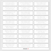 モダンミニマルエレガントリストChic Guest Namesアドレス シール (シート)