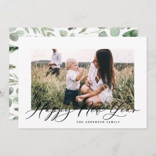 モダンミニマルエレガント写真の新年表 シーズンカード