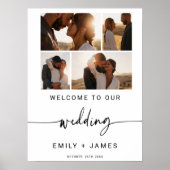 モダンミニマルエレガント写真結婚の歓迎 ポスター (正面)
