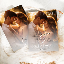 モダンミニマルエレガント写真結婚の セーブザデート