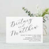 モダンミニマルエレガント写真結婚スクリプト 招待状 (スタンド正面)