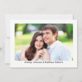 モダンミニマルエレガント写真結婚スクリプト 招待状 (裏面)