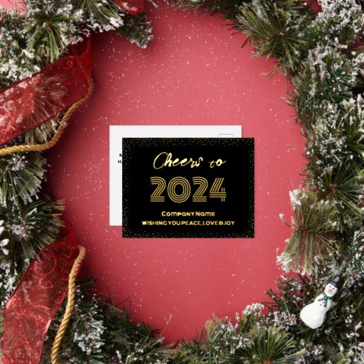 モダンミニマルエレガント応援 箔シーズンポストカード (インサイチュ)