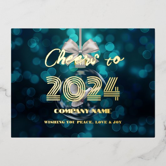 モダンミニマルエレガント応援 箔シーズンポストカード (正面)