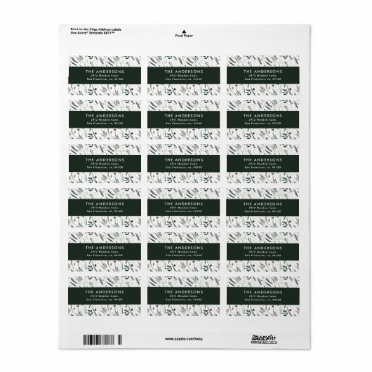 モダンミニマルエレガント植物 ラベル (フルシート)