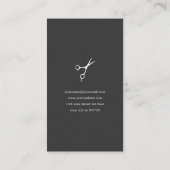 モダンミニマルエレガント白グレー美容師 名刺 (裏面)