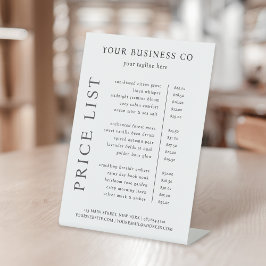 モダンミニマルエレガント白黒価格表 台座サイン