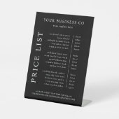 モダンミニマルエレガント白黒価格表 台座サイン (正面)
