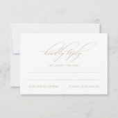 モダンミニマルエレガント白RSVPカード 出欠カード (正面)