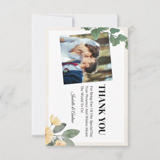 モダンミニマルエレガント結婚フローラ ノートカード (正面)