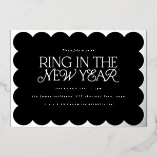 モダンミニマルエレガント緑レトロ波端 箔シーズンカード