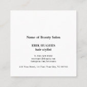 モダンミニマルエレガント美容師 スクエア名刺 (裏面)
