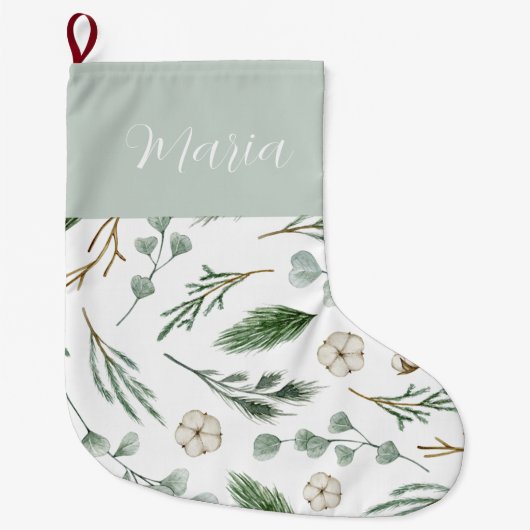 モダンミニマルエレガント脚本 ラージクリスマスストッキング (正面)