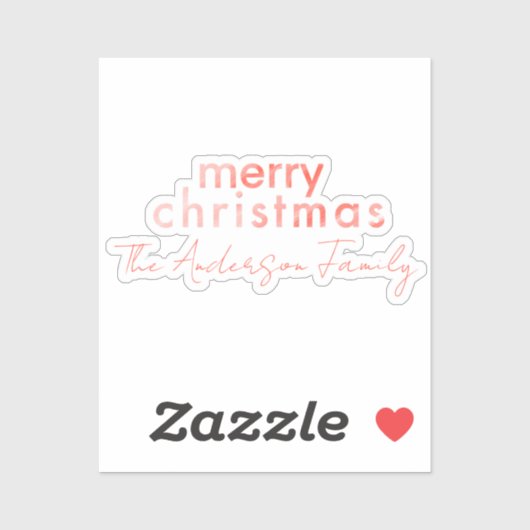 モダンミニマルエレガント赤クリスマスの水色 シール (シート)