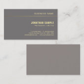 モダンミニマルエレガント金ゴールドプレーンシック 名刺 (正面/裏面)