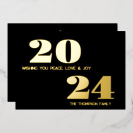 モダンミニマルエレガント金ゴールド 箔シーズンカード