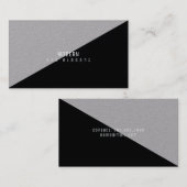 モダンミニマルエレガント黒い灰色 名刺 (正面/裏面)