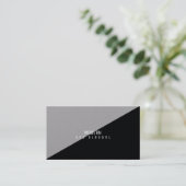 モダンミニマルエレガント黒い灰色 名刺 (スタンド正面)