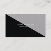 モダンミニマルエレガント黒い灰色 名刺 (裏面)