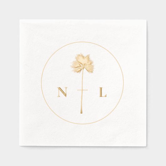 モダンミニマルエレガント1グラム結婚熱帯病 箔ナプキン (正面)