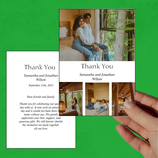 モダンミニマルエレガント4サンキューカード 招待状