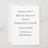 モダンミニマルエレガント4ブライダルシャワー 招待状 (裏面)