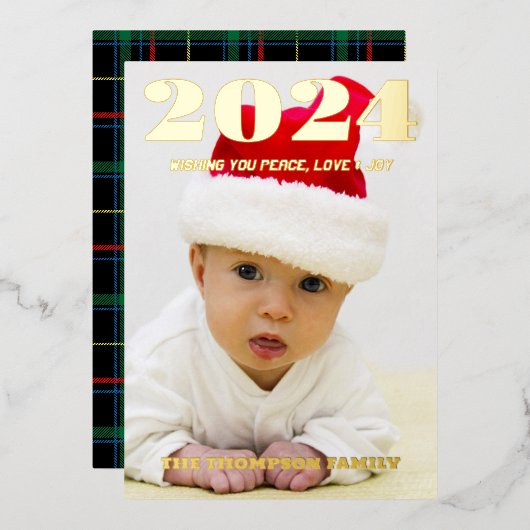 モダンミニマルエレガント 箔シーズンカード (正面/裏面)