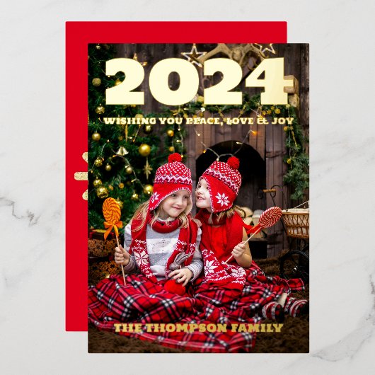 モダンミニマルエレガント 箔シーズンカード (正面/裏面)