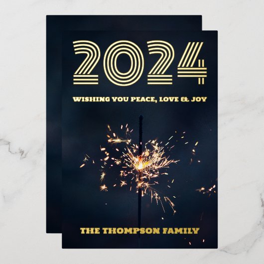 モダンミニマルエレガント 箔シーズンカード (正面/裏面)