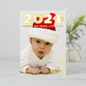 モダンミニマルエレガント 箔シーズンカード (立ち正面)