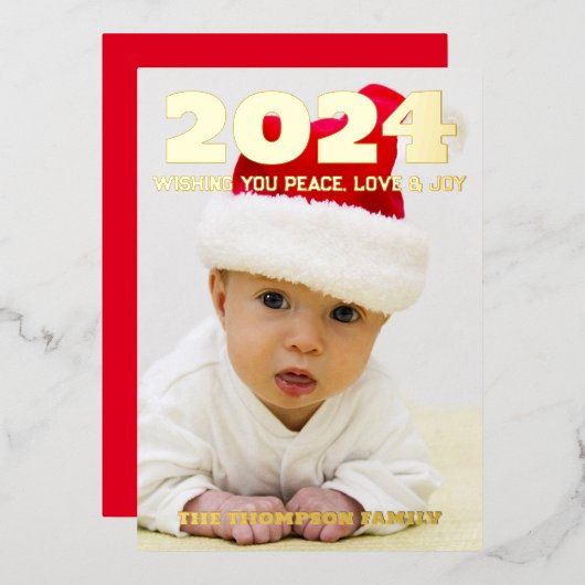 モダンミニマルエレガント 箔シーズンカード (正面/裏面)