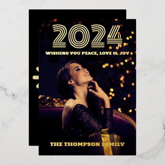 モダンミニマルエレガント 箔シーズンカード (正面/裏面)