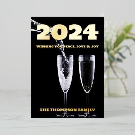 モダンミニマルエレガント 箔シーズンカード (立ち正面)