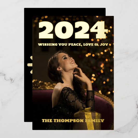 モダンミニマルエレガント 箔シーズンカード (正面/裏面)